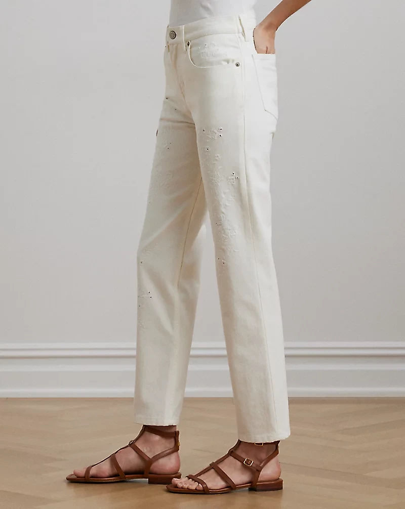 Embroidered Relaxed Tapered Jean