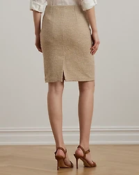 Cotton-Blend Bouclé Pencil Skirt
