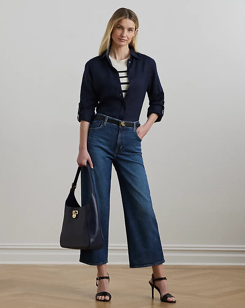 High-Rise Wide-Leg Cropped Jean
