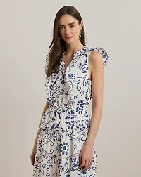 Floral Cotton Voile Tiered Maxidress