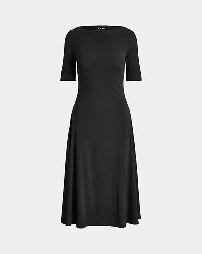 Rib-Knit Stretch Cotton Midi Dress