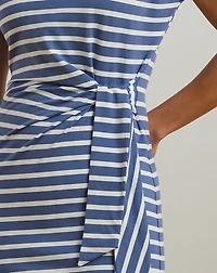 Striped Tie-Front Jersey Dress