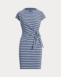 Striped Tie-Front Jersey Dress