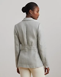 Foiled Linen-Cotton Blazer