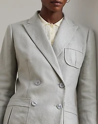 Foiled Linen-Cotton Blazer