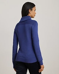 Buckle-Trim Cotton-Blend Sweater