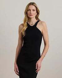 Rib-Knit Sleeveless Sweater Dress