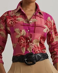Relaxed Fit Floral Linen Shirt