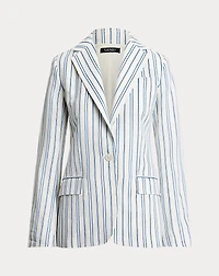 Striped Linen-Blend Blazer
