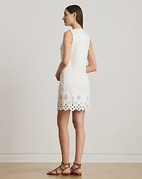 Eyelet Denim Sleeveless Shift Dress