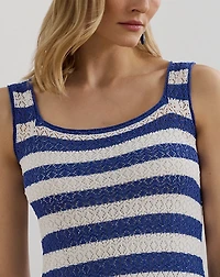 Striped Pointelle-Knit Sweater Dress