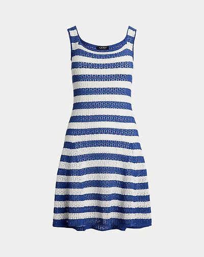 Striped Pointelle-Knit Sweater Dress