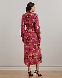 Floral Checked Linen Shirtdress