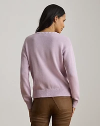 Embroidered-Logo Combed Cotton Sweater