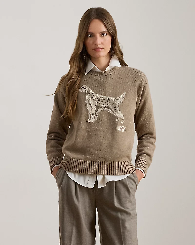 Intarsia-Knit English Setter Sweater