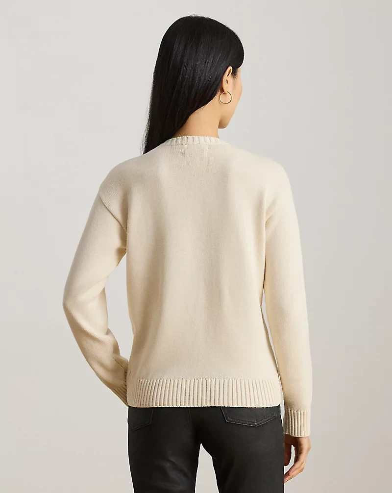 Embroidered Cotton Crewneck Sweater