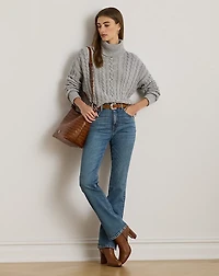 Cable-Knit Turtleneck Sweater