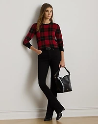 Plaid Cotton-Blend Sweater