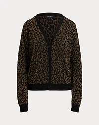 Metallic Ocelot Double-Knit Cardigan