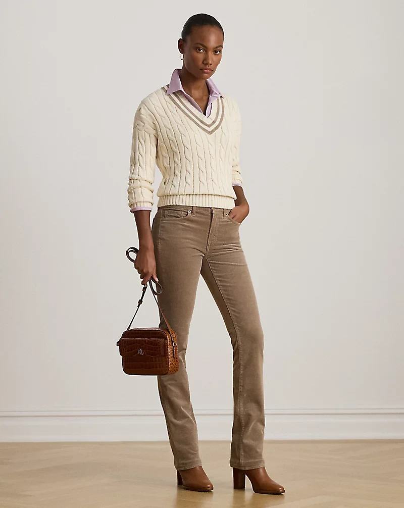 Cable-Knit Cotton Cricket Sweater
