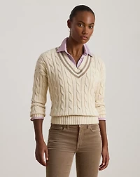 Cable-Knit Cotton Cricket Sweater