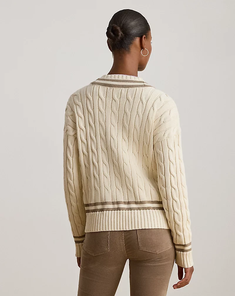 Cable-Knit Cotton Cricket Sweater