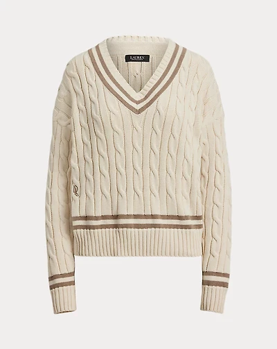 Cable-Knit Cotton Cricket Sweater