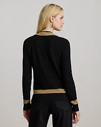 Metallic-Trim Cricket Sweater