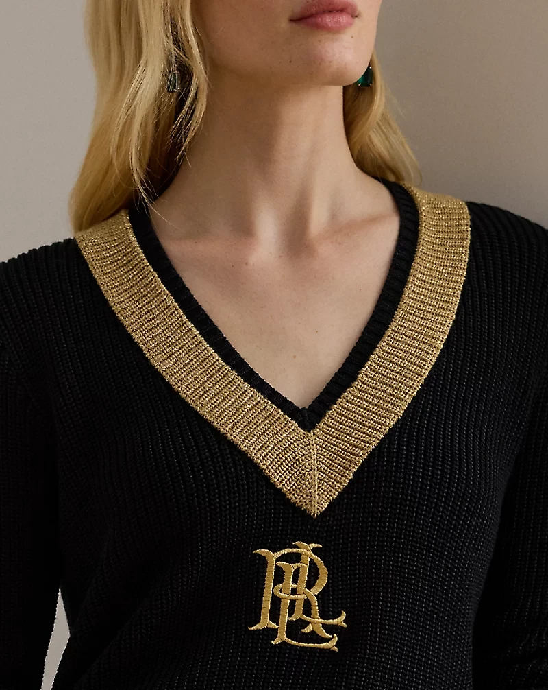 Metallic-Trim Cricket Sweater