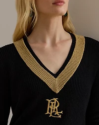 Metallic-Trim Cricket Sweater