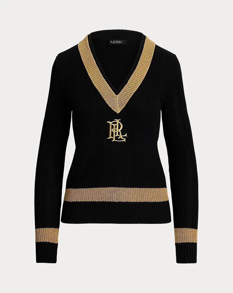 Metallic-Trim Cricket Sweater
