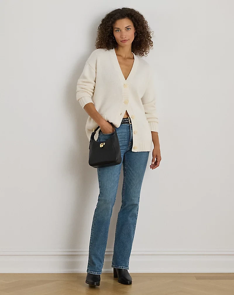 Wool-Blend V-Neck Cardigan