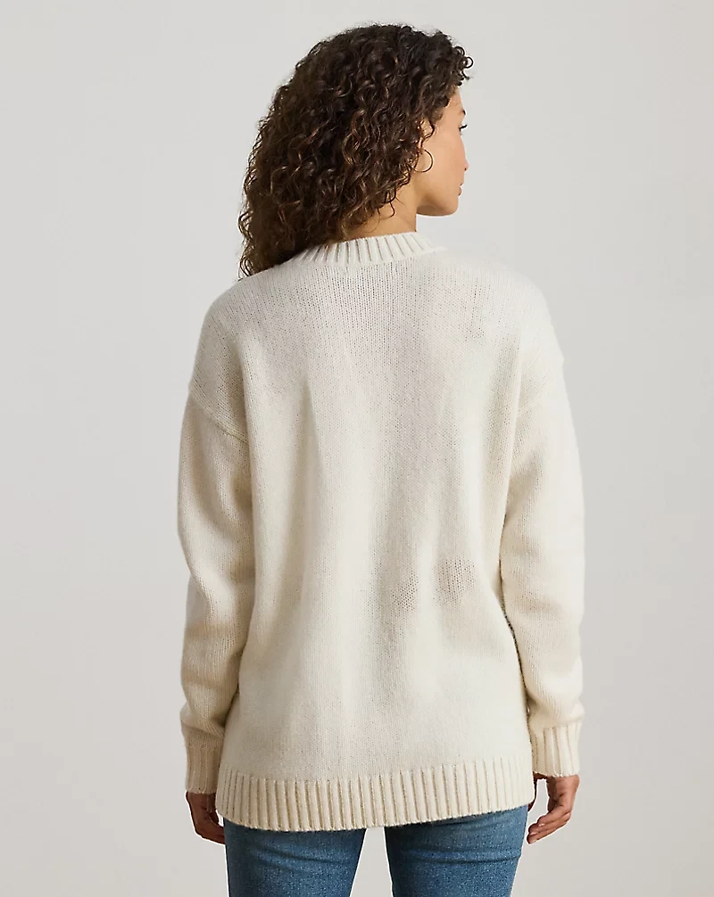 Wool-Blend V-Neck Cardigan