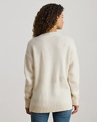 Wool-Blend V-Neck Cardigan