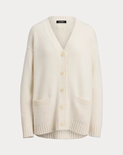 Wool-Blend V-Neck Cardigan