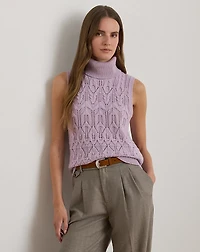 Pointelle Turtleneck Sweater Tank Top