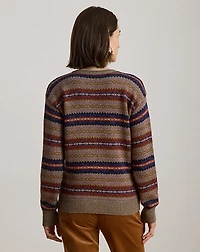 Fair Isle Cotton-Linen V-Neck Sweater