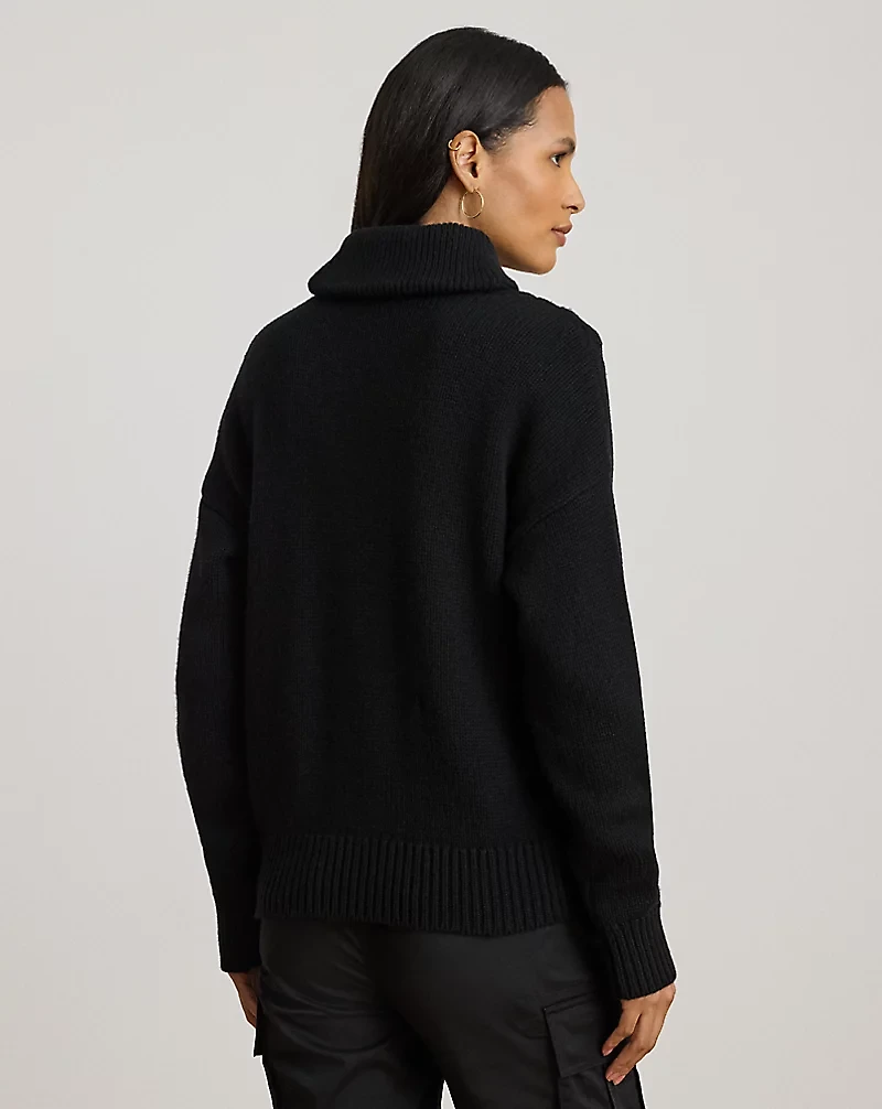 Cable Shawl-Collar Quarter-Zip Sweater