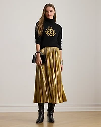 Embroidered-Logo Wool-Blend Turtleneck