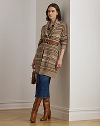 Fair Isle Belted Wool-Blend Cardigan