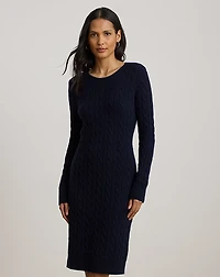 Cable-Knit Wool-Cashmere Sweater Dress