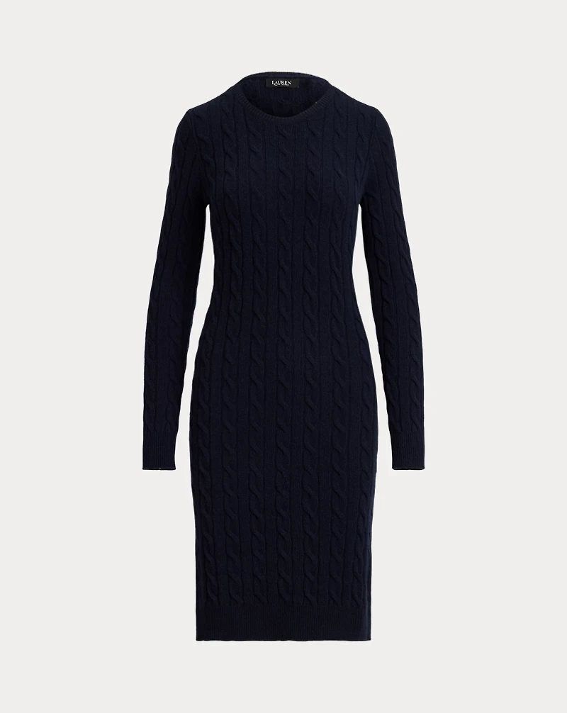 Cable-Knit Wool-Cashmere Sweater Dress