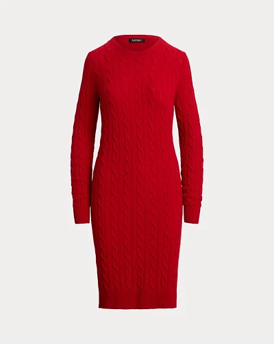 Cable-Knit Wool-Cashmere Sweater Dress
