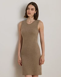 Basket-Weave Sleeveless Sweater Dress