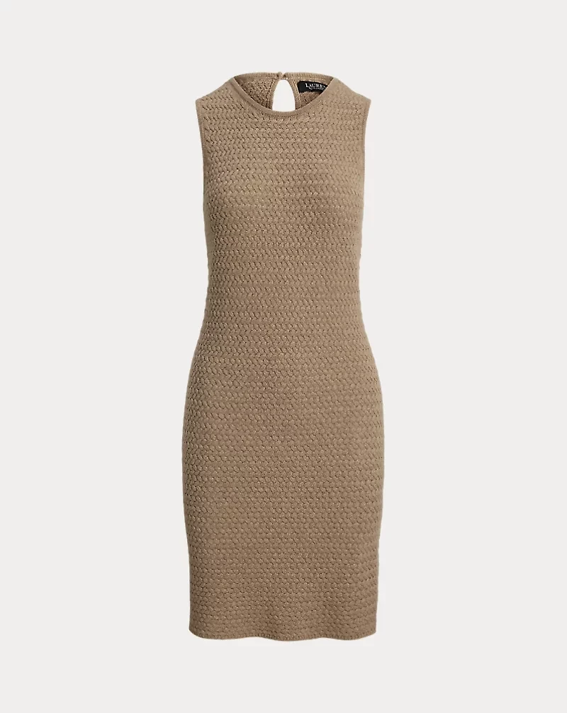 Basket-Weave Sleeveless Sweater Dress