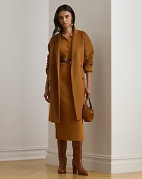 Double-Breasted Wool-Blend Cocoon Coat