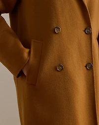 Double-Breasted Wool-Blend Cocoon Coat