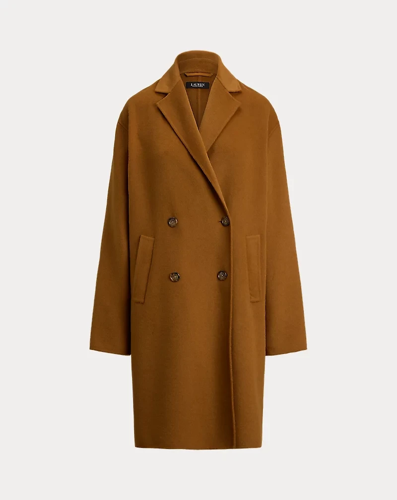 Double-Breasted Wool-Blend Cocoon Coat