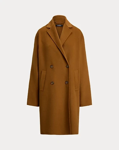 Double-Breasted Wool-Blend Cocoon Coat
