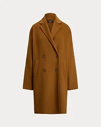 Double-Breasted Wool-Blend Cocoon Coat